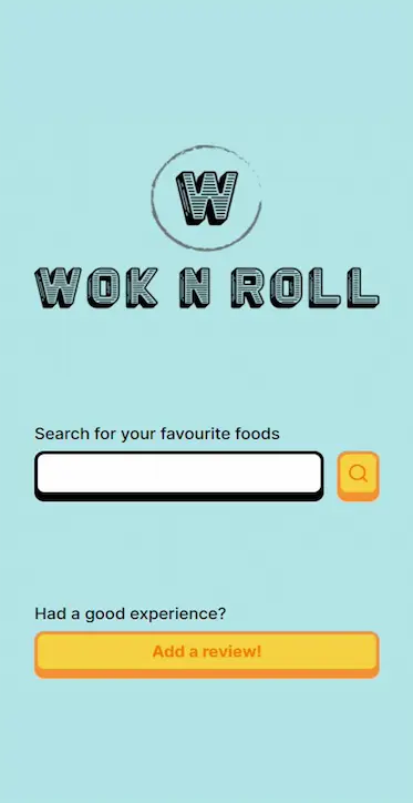 the home page of Wok N Roll